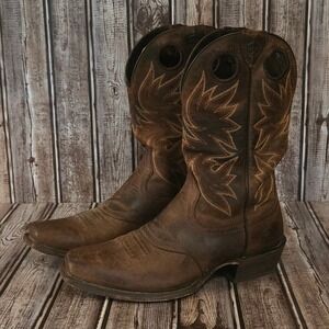 Sz 7.5 D Mens Ariat Circuit Striker Weathered Brown Leather Cowboy Boots VGUC